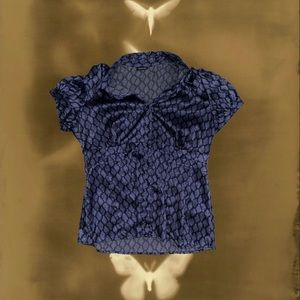 Purple argyle silk button up tee